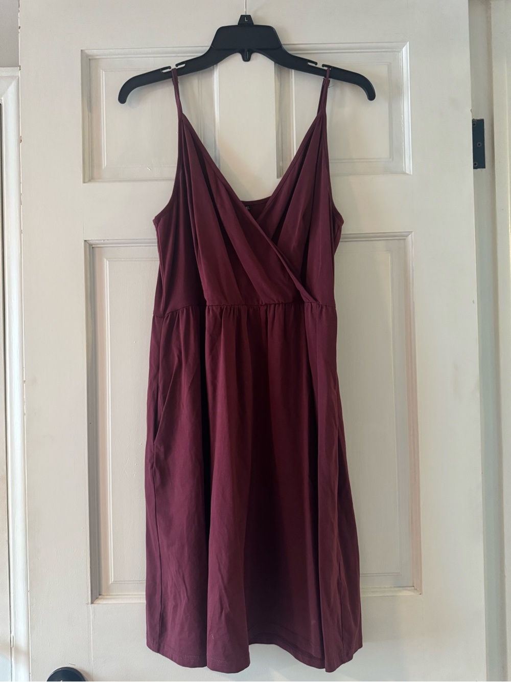 Sleeveless Wrap-Front Women's Dress in Deep Wine